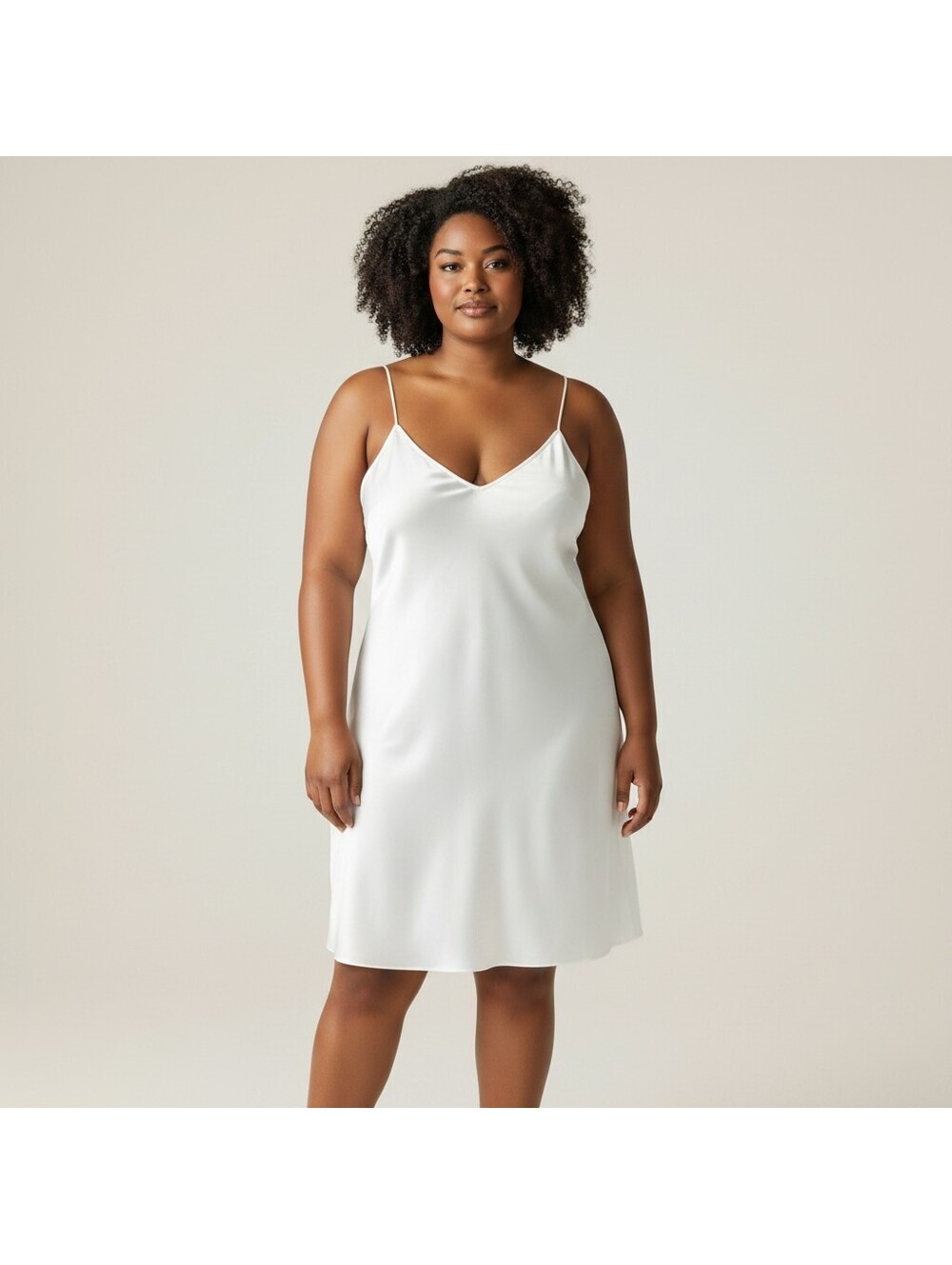 A New Day Night Gown Women XL White V-Neck Sleeveless Adjustable Strap Sleep